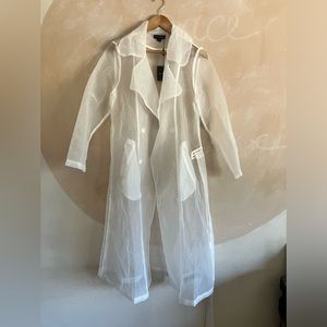 Jluxlabel White Sheer Trench Coat sz M